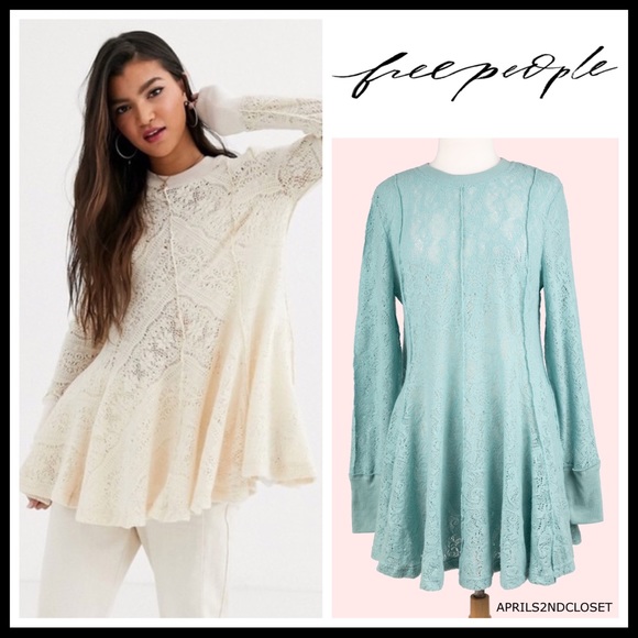 FREE PEOPLE BOHO FLOWY TUNIC SWEATER MINI A2C - Picture 16 of 16